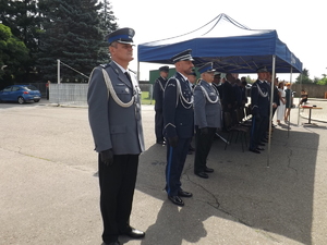 Komendant Powiatowy Policji w Dębicy wraz z Zastępcami.