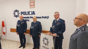 Uroczysta zbiórka w KPP Dębica, przekazanie obowiązków I Zastępcy Komendanta Powiatowego Policji w Dębicy, mł.insp. Piotrowi Janiec