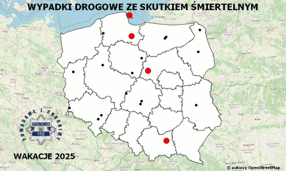 Mapa wypadków 2025r.