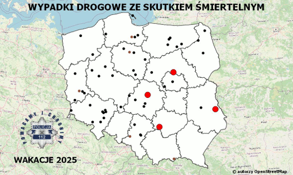 Mapa wypadków 2025r.