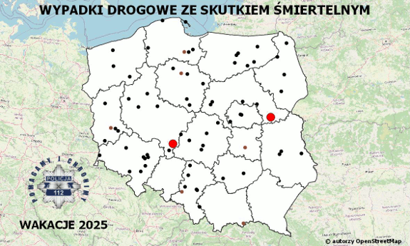Mapa wypadków 2025r.